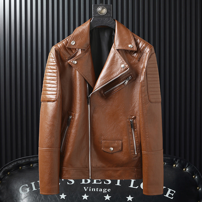 Veste en cuir de motard au printemps et à l'automne