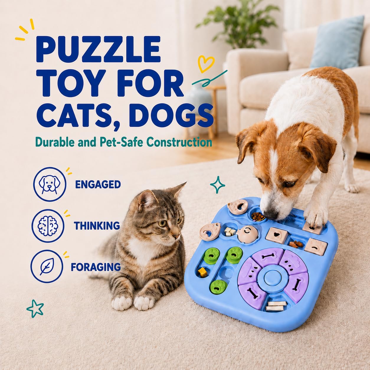 Jouet interactif de puzzle chat