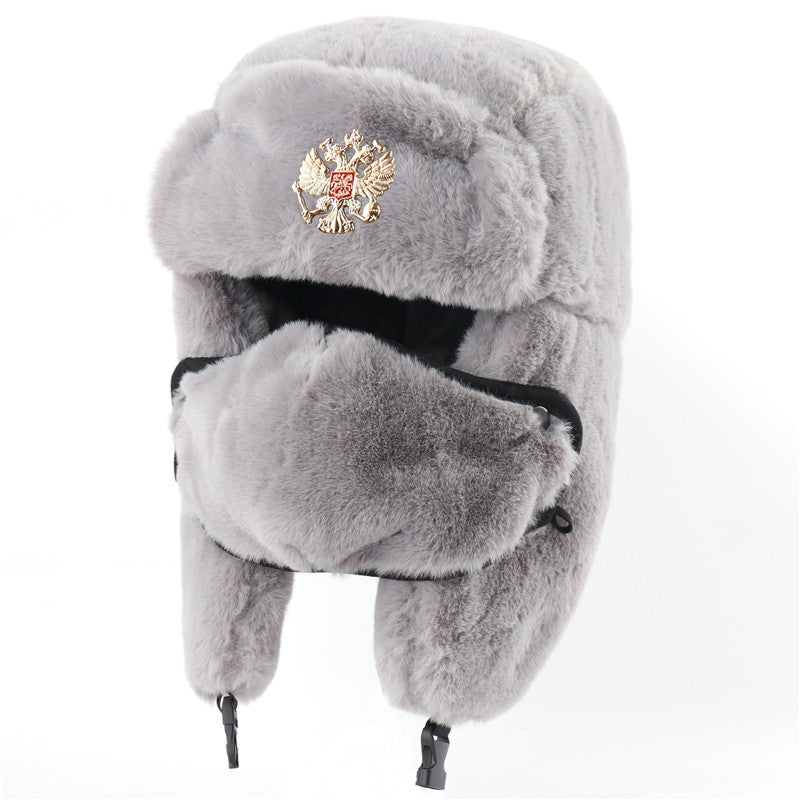 Ushanka Hommes et femmes Imitation Lapin fourrure extérieure Earmuffs Chapeau