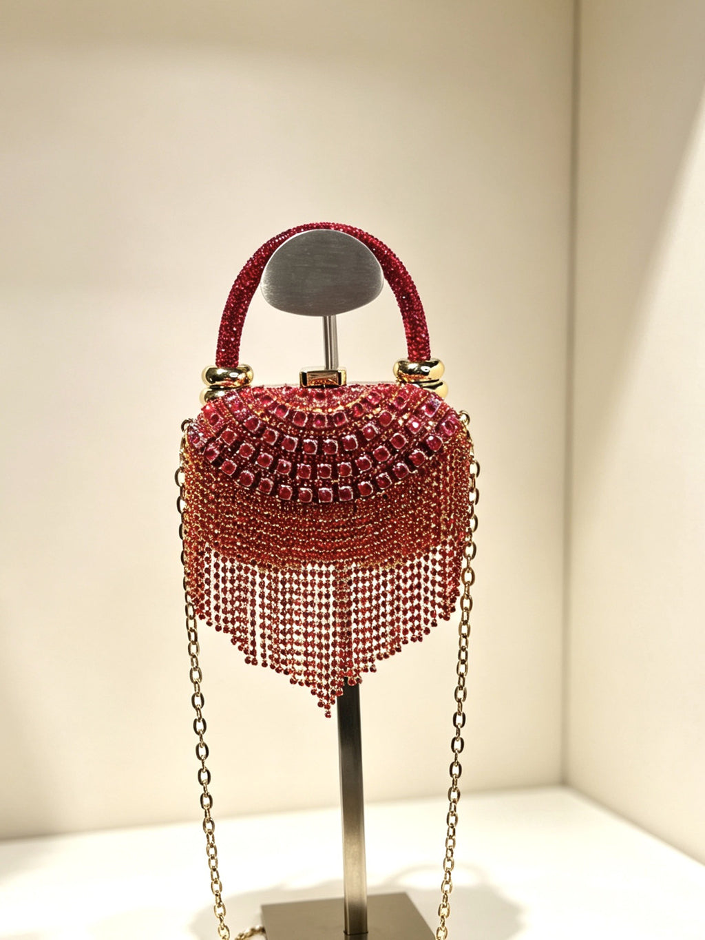 Sac à main pour épaule et sac à dos embrayé du soir Entièrement des femmes incrustées de diamants