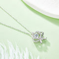 S925 Argent Sterling 0.5ct D Couleur VVS1 Moissanite Coeur Collier pendentif Bow 45cm Platinu