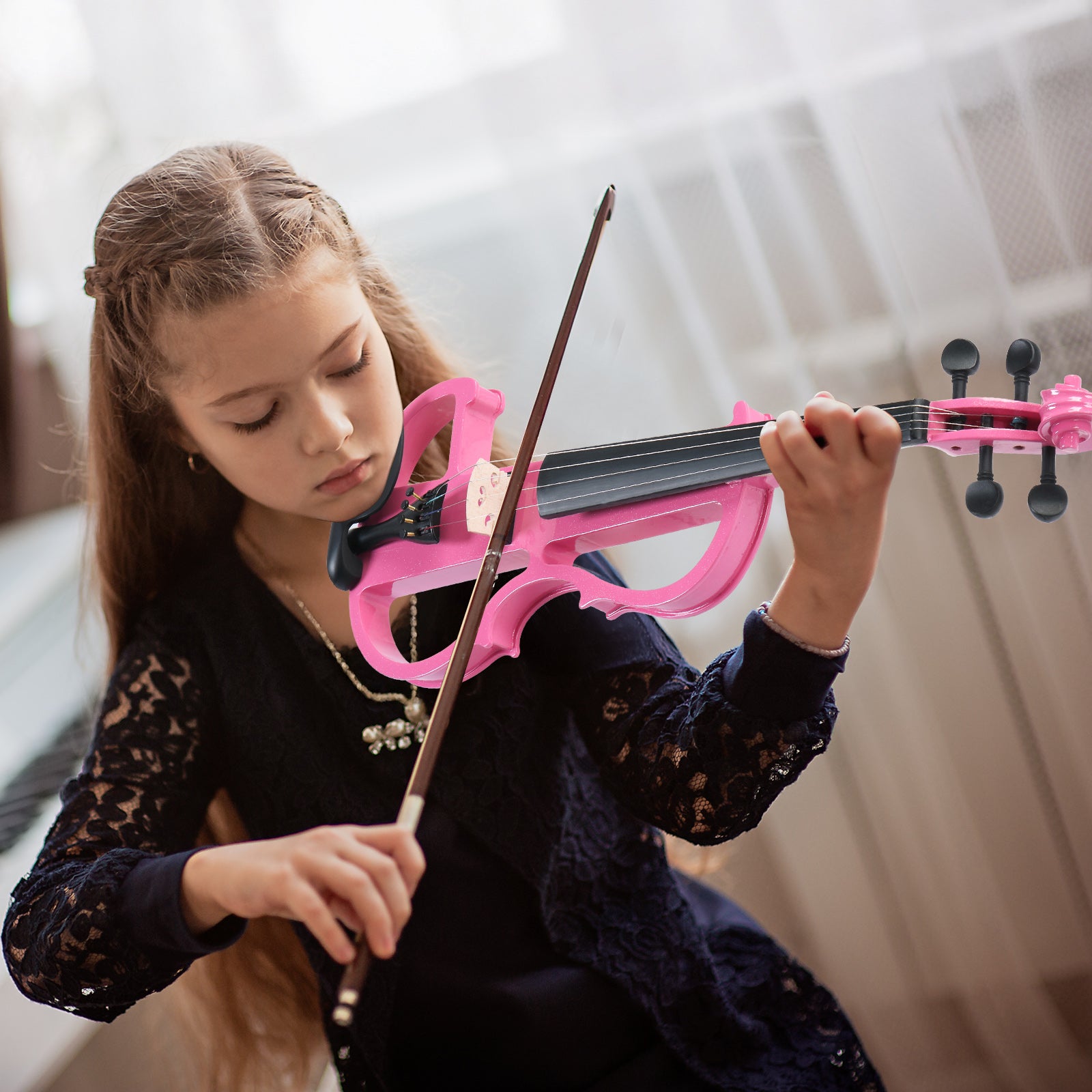 Électroacoustique n° 1 Violon en bois massif peint pour piano