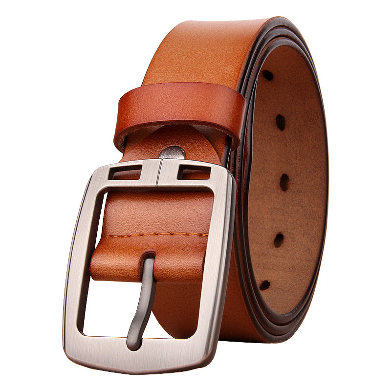 Ceinture de cowhide à épingle antique pour hommes