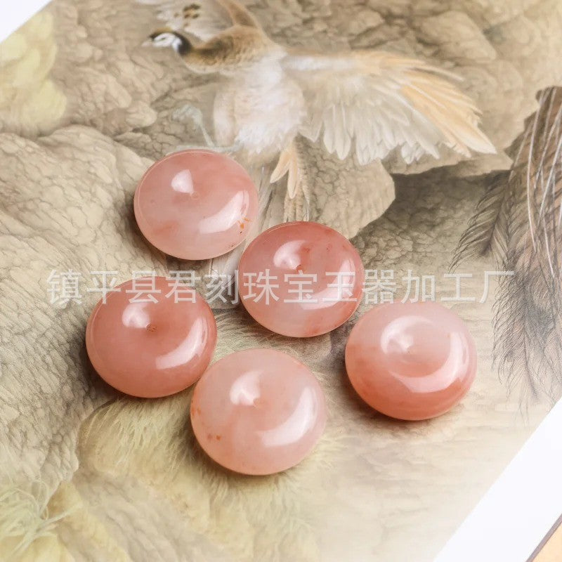 Natural Xinjiang Gold Silk Jade Tianshan Pendentif de paix vert avec chaîne