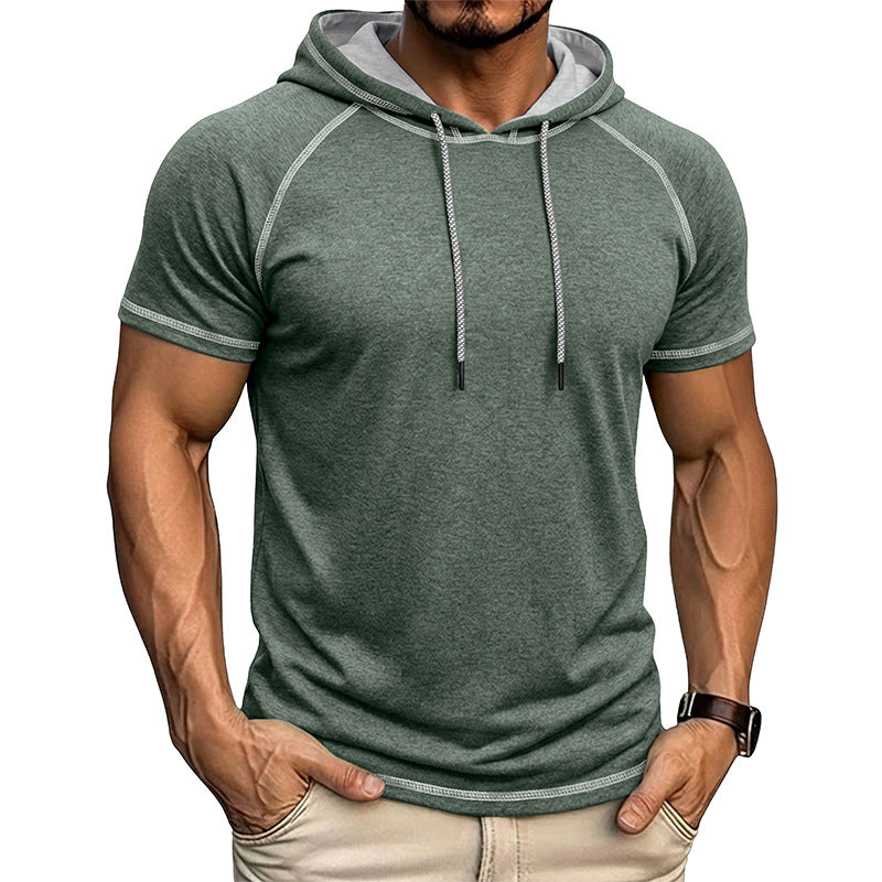 T-shirt à manches courtes à capuche sport pour hommes