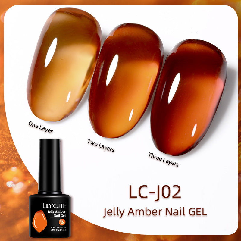 Gel d'ongle transparent sur glace de traitement de la lumière par Jade Amber