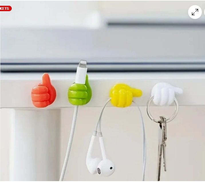 10Pcs Thumb forme Crochets clés Multifonctionnels Clip Holder Crochets muraux petites mains