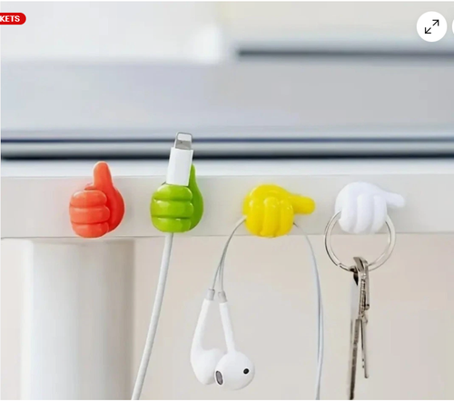 10Pcs Thumb Shape Key Hooks Multifunctional Clip Holder Wall Hooks Small Hands