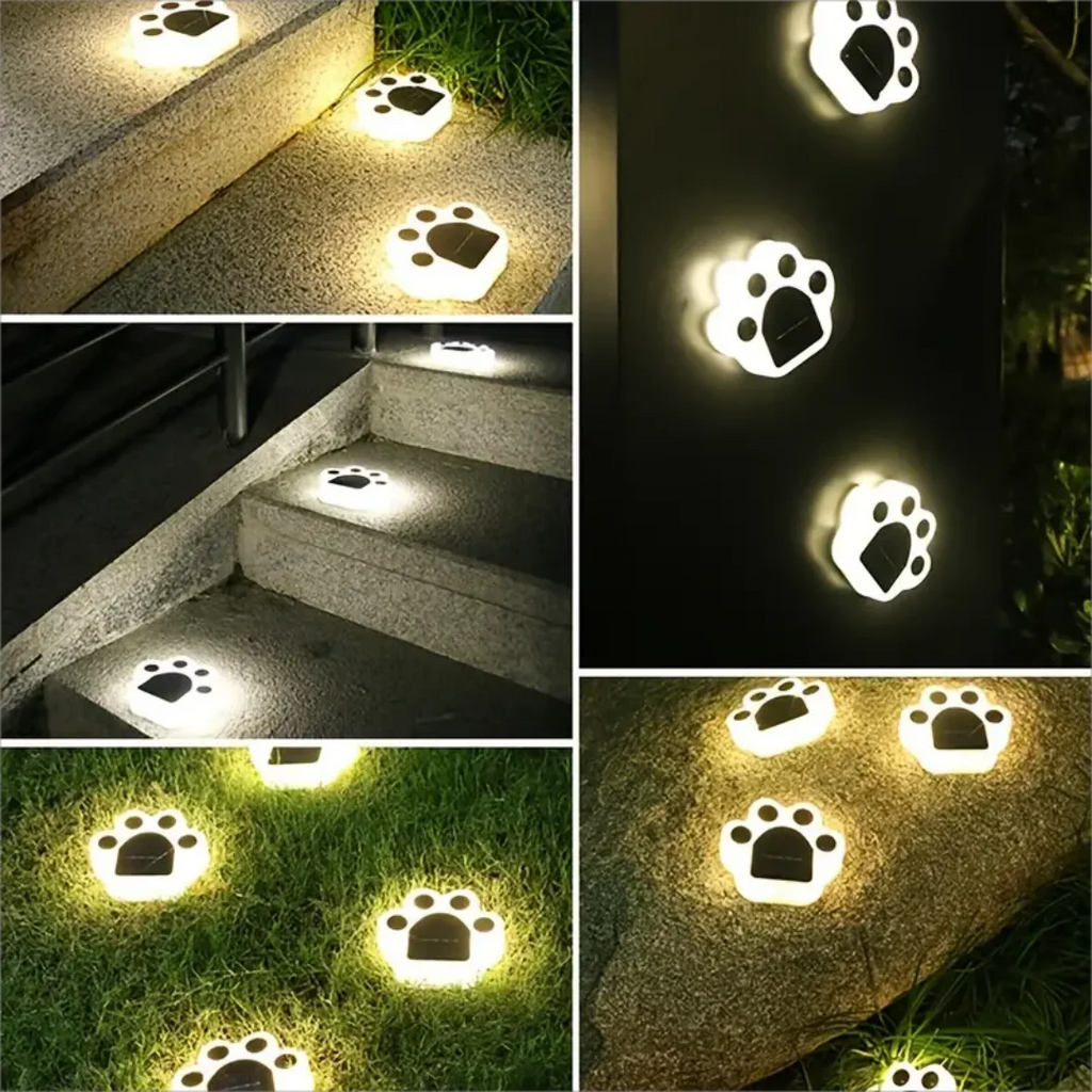 LED Solar Garden Light Outdoor Waterproof Garden Décoration Dog Cat Animal Paw Print Light