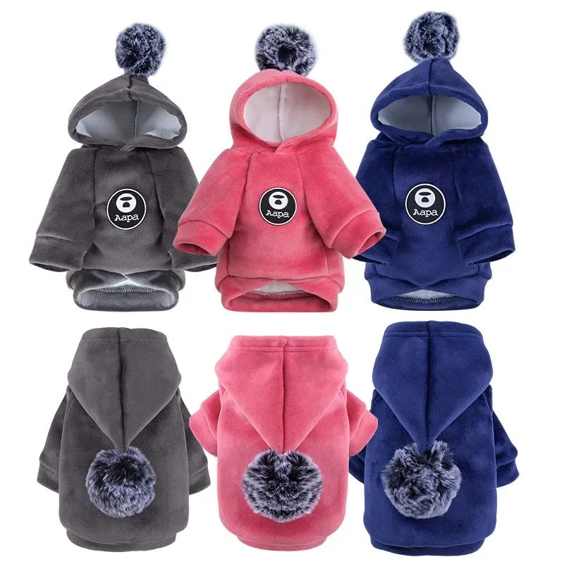 Animaux de compagnie Cat Vêtements Fleece Hairball à capuche Veste Hiver Kitty Petits chiens moyens Chats