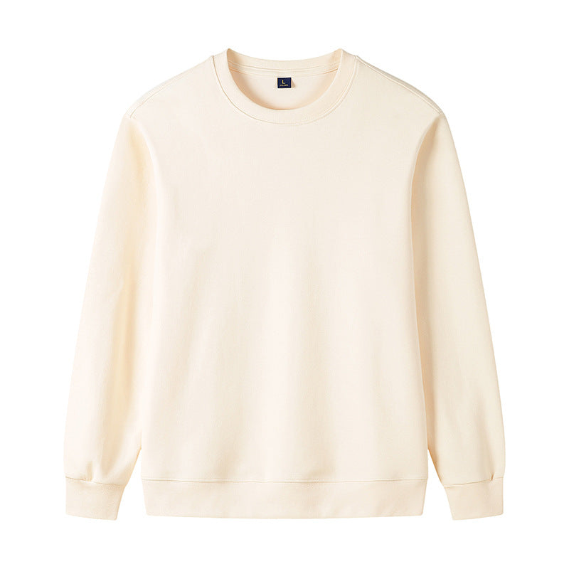 320g Epaule droite Pure coton Automne Manche longue Col rond Sweatshirt Cu