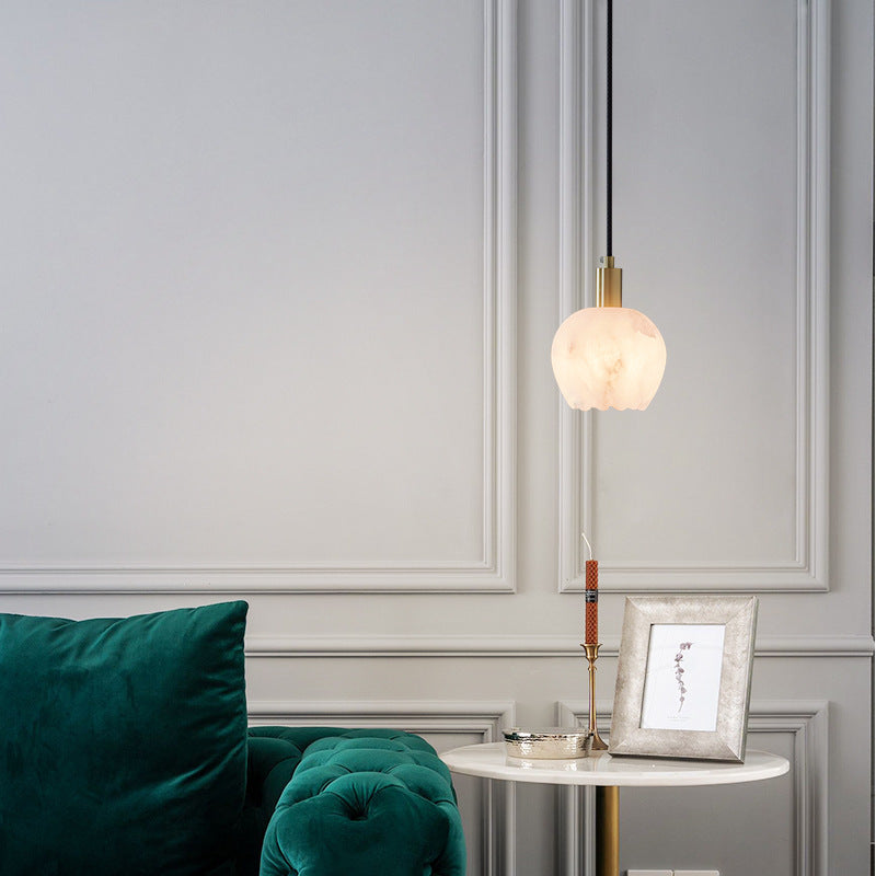 Lampe légère minimaliste moderne de luxe petit pendentif en cuivre