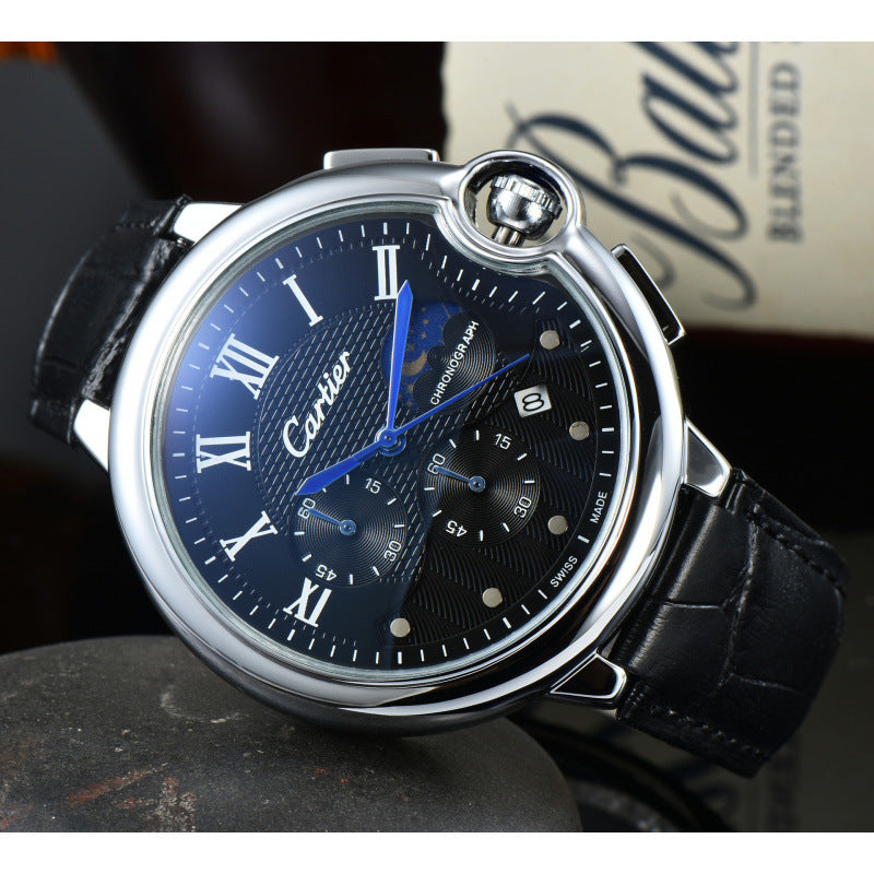 Montre d'affaires homme avec un bracelet en caoutchouc
