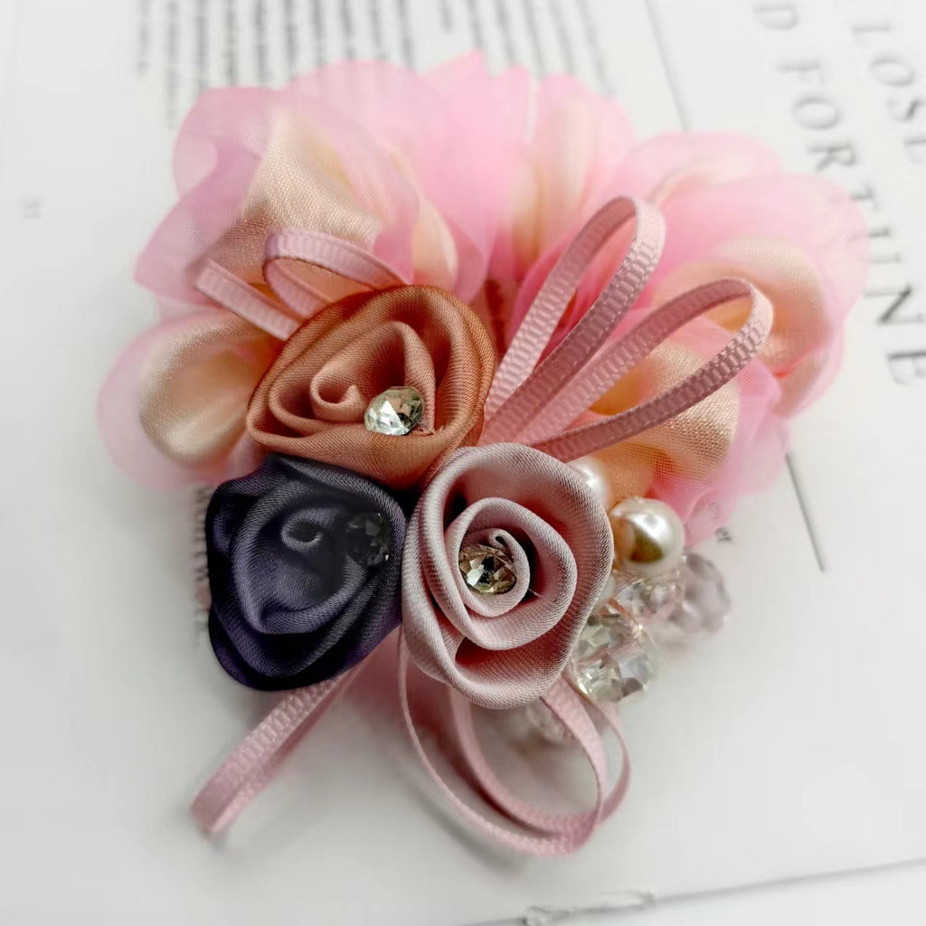 Scrounchie Femelle Headflower Headrope Flower Ponytail Grande bande intestinale
