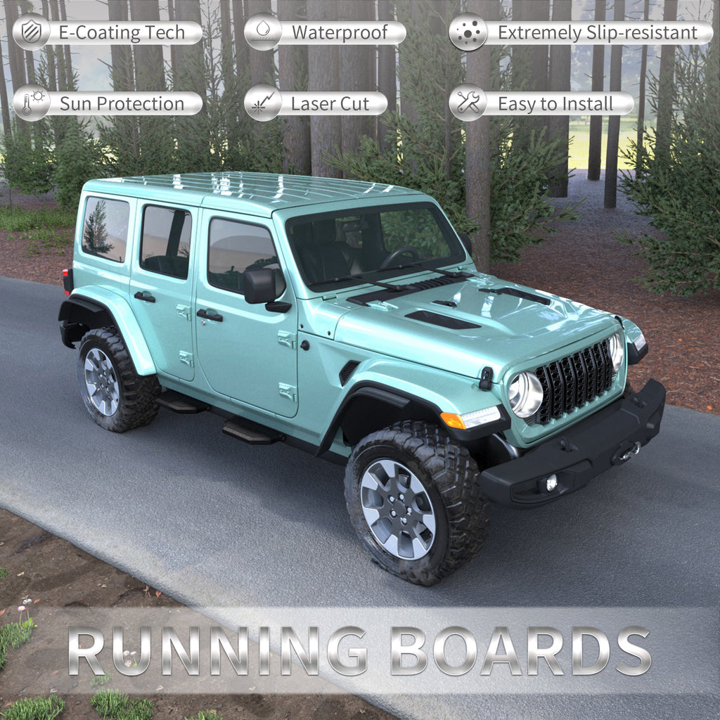 Planches de course pour 2018-2025Jeep Wrangler JL / 20-26 Jeep Gladiator JT 4 Portes