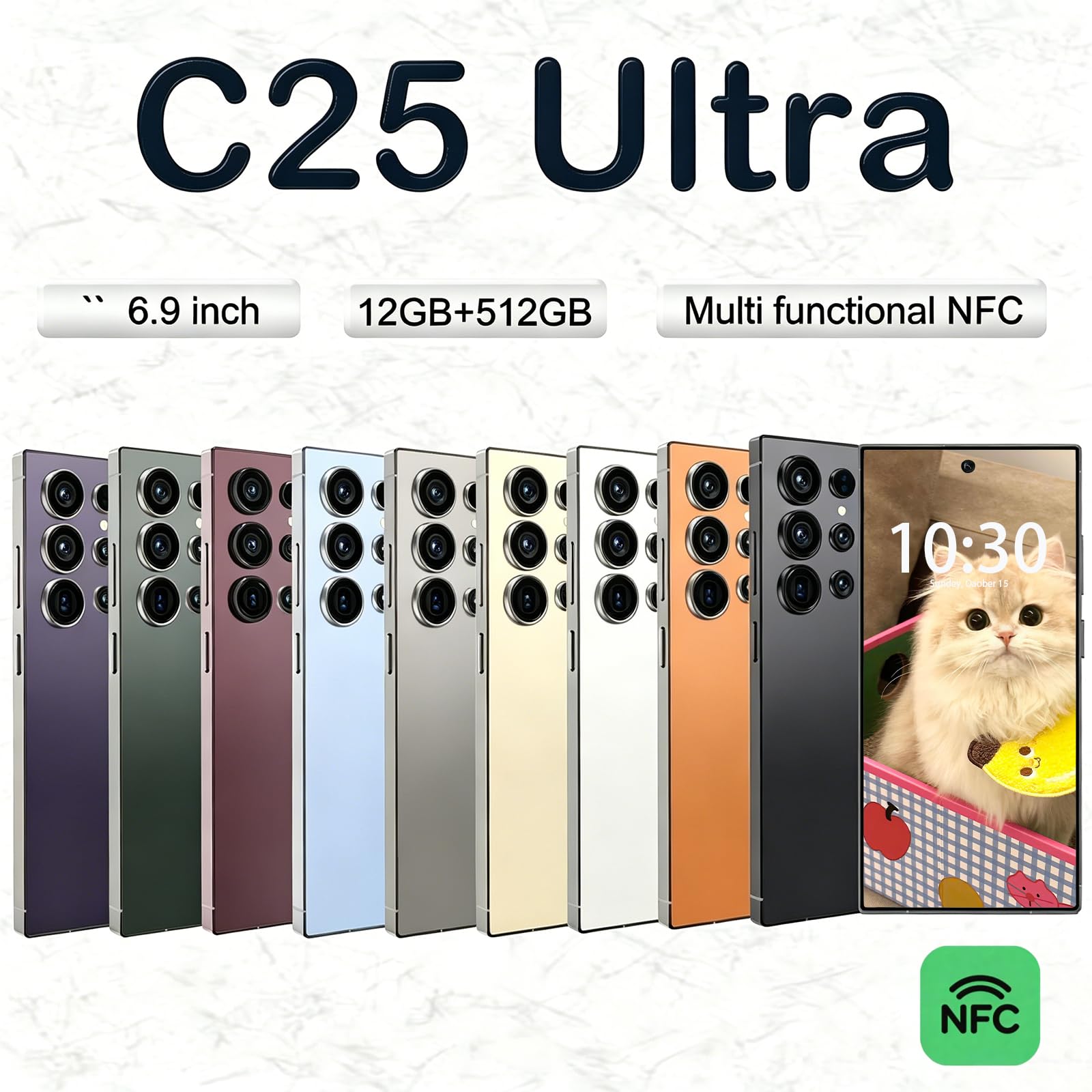 25 Ultra Unlocked Phone avec NFC 12-512GBSmartphone