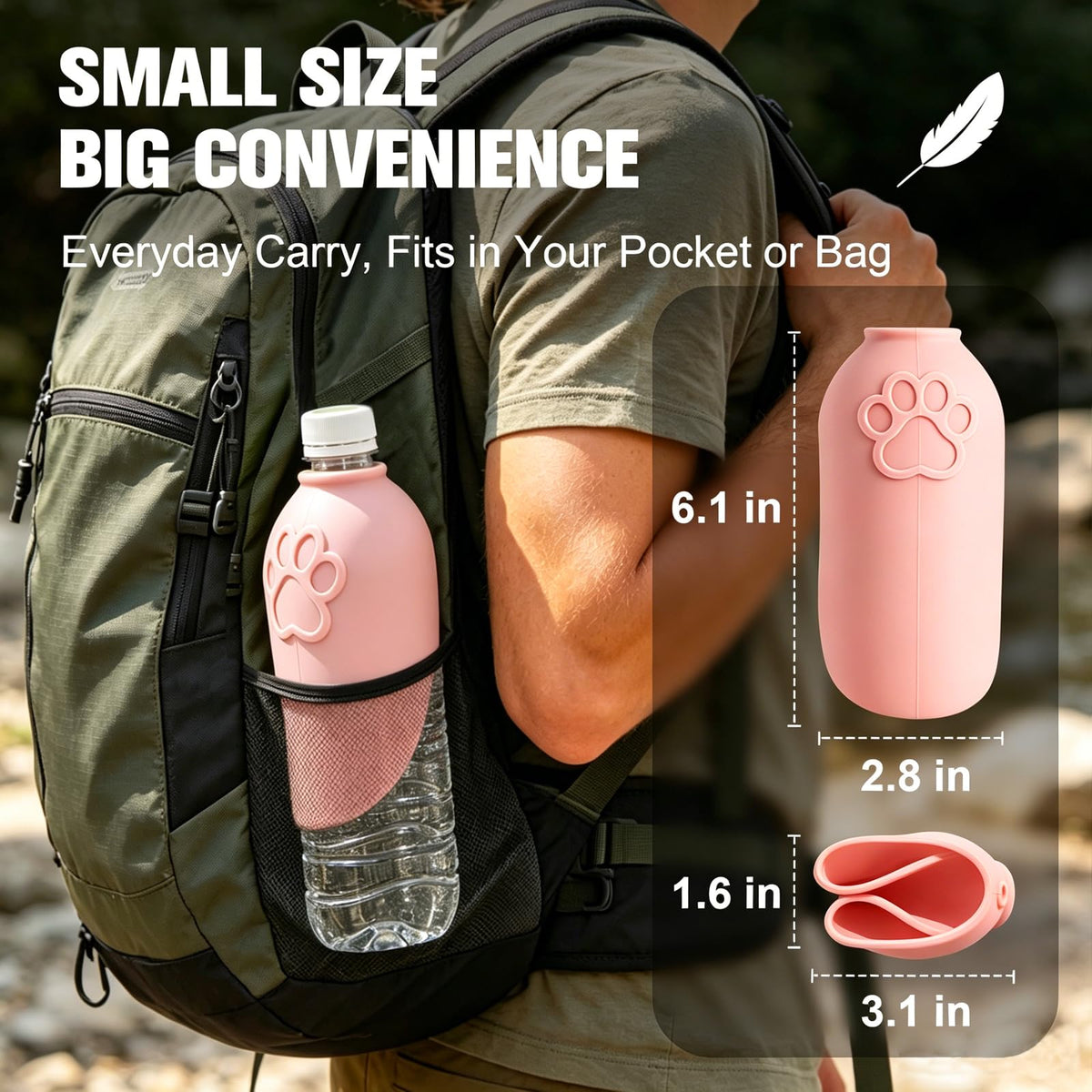 Portable dog water bottle