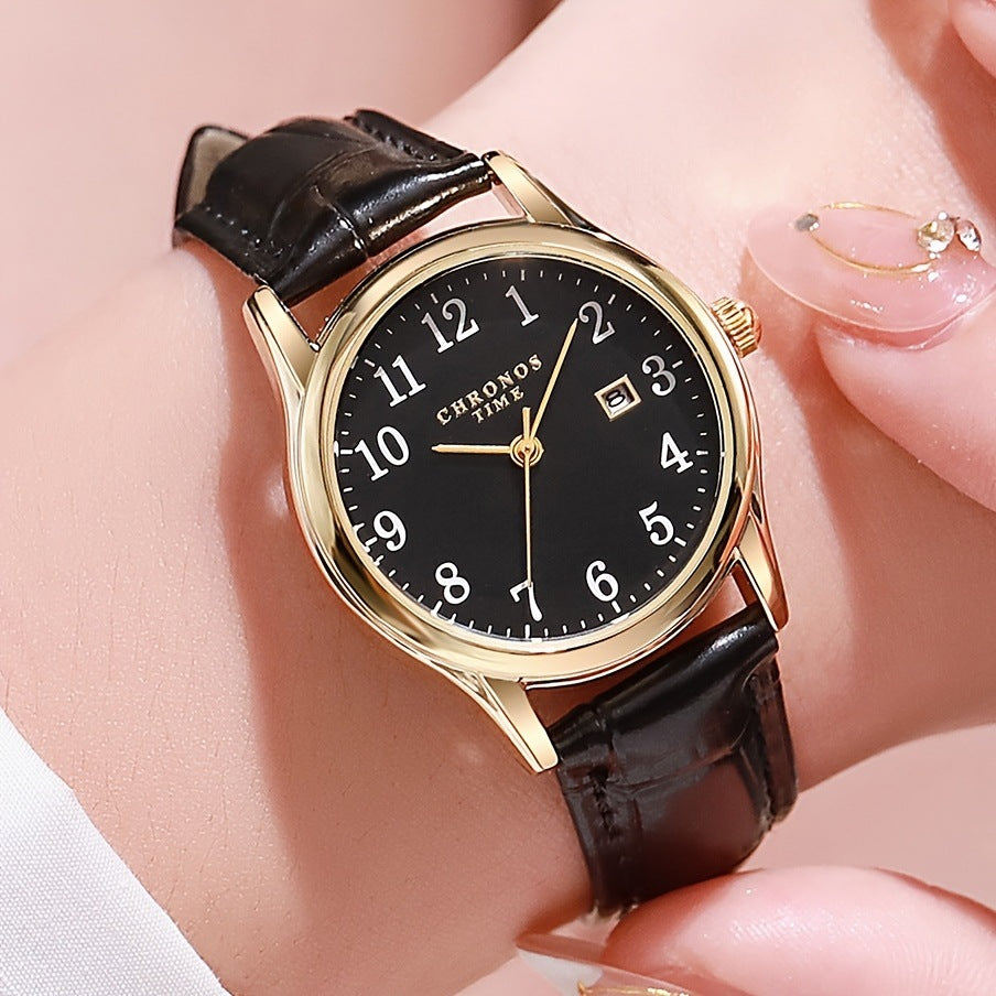 Femmes Élégant et minimaliste calendrier numérique montre