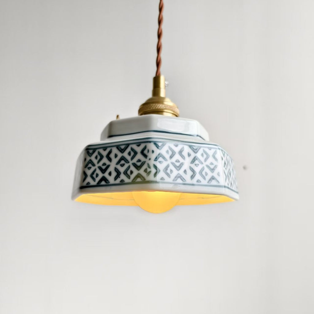 Chandelier LED en céramique de style japonais pour chambre baie fenêtre salle à manger Vintage céramique