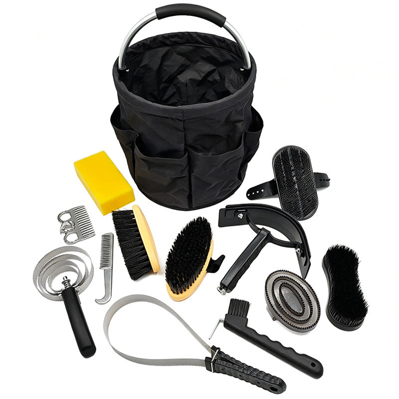 Ensemble de cheveux et de beauté avec un seau de rangement pliable