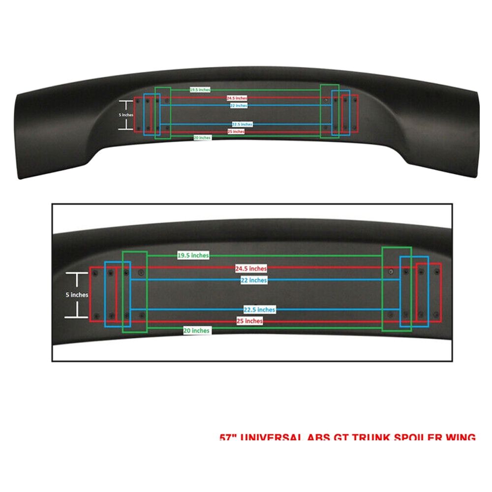 Universal 57 ABS GT Style JDM réglable Non peint Arrière Tournoi Spoiler Wing