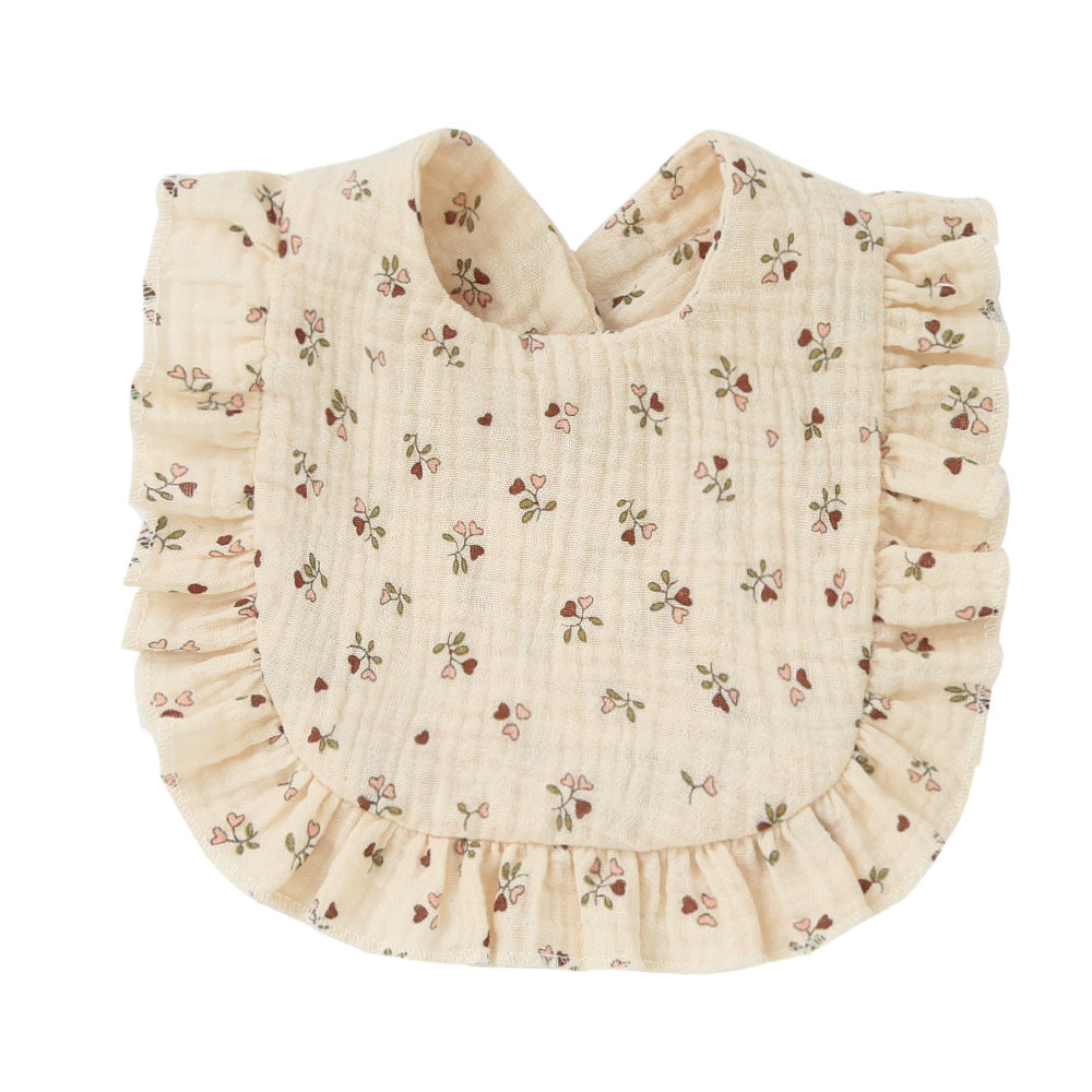 Bib de dentelle en coton pur imprimé pour enfants