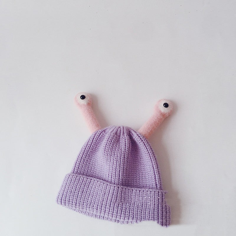 Pure Color Korean Version Ins va appeler la grenouille chapeaux tricotés enfants