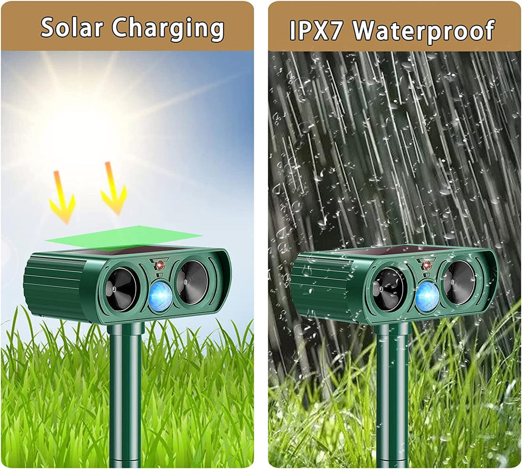 1x Ultrasonic Solar Cat Dog Reperlent Fox Pest Scarer Repeller Garden