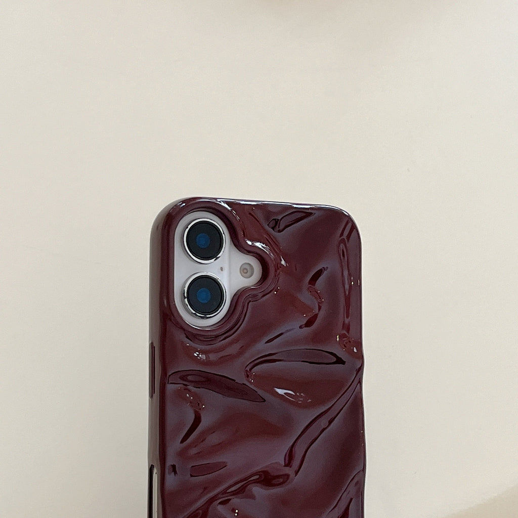 Niche Irrégulière Plissée Dossier téléphonique tridimensionnel