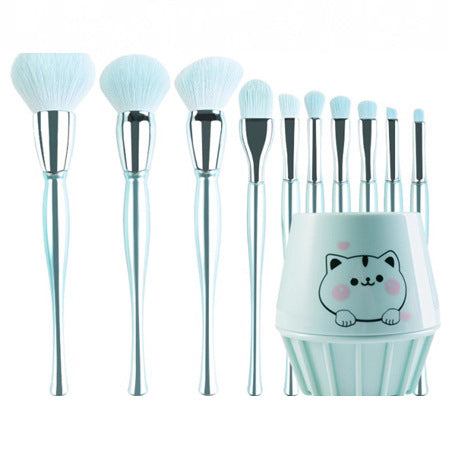 Large 10-piece soft anti-static makeup brush set