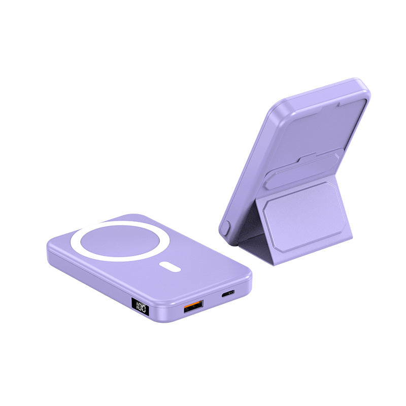 Aspiration magnétique sans fil charging trésor Grande capacité pliant Bracket Mobile Power Su