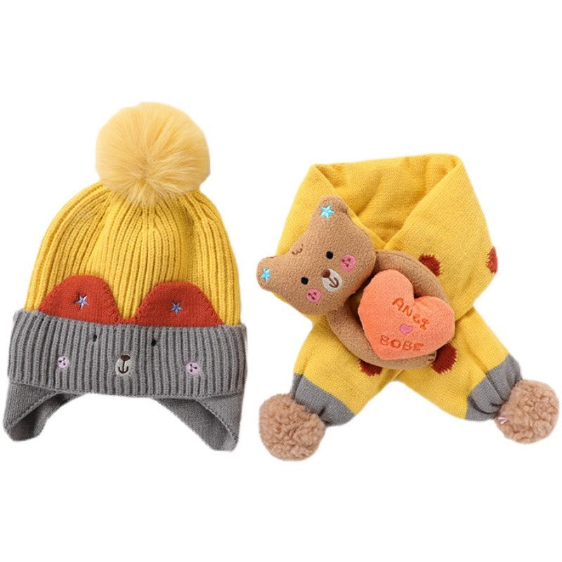 Chapeau d'enfants Chapeau écharpe en laine bébé