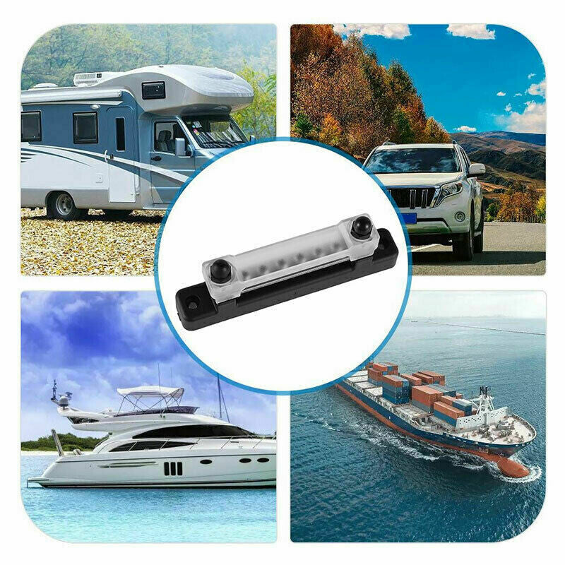12V Distribution Bar Auto Boat Marine Power 6 Way Terminal Block Bus Bar