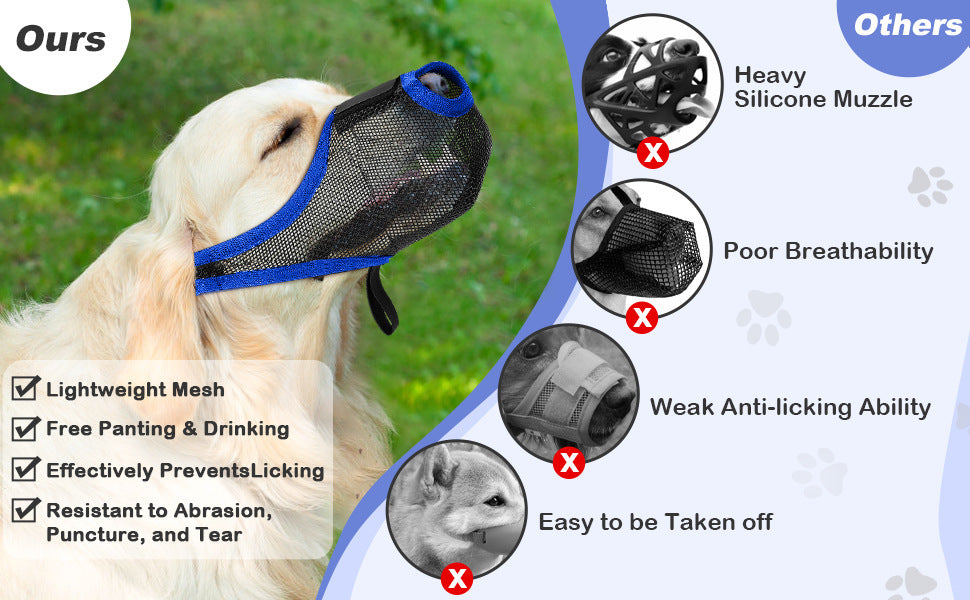 Muselière de chien Mesh Respirant Masque de chien Sécurité Muselière de chien anti-trangle Anti-Barking Anti-Bite