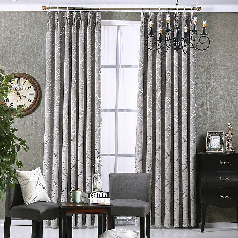 Solid Color Simple Moderne Lumière Luxury Living Room Chenille Blackout Rideaux
