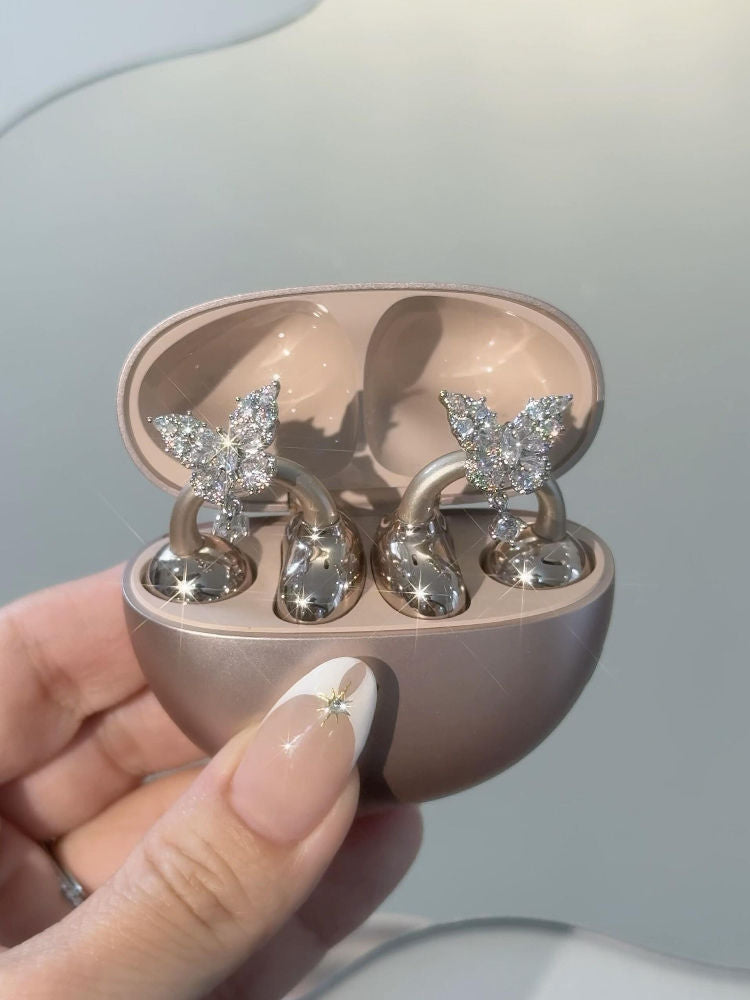Diamant brillant Papillon Larmes Écouteurs