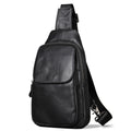Sac de poitrine en cuir véritable pour homme
