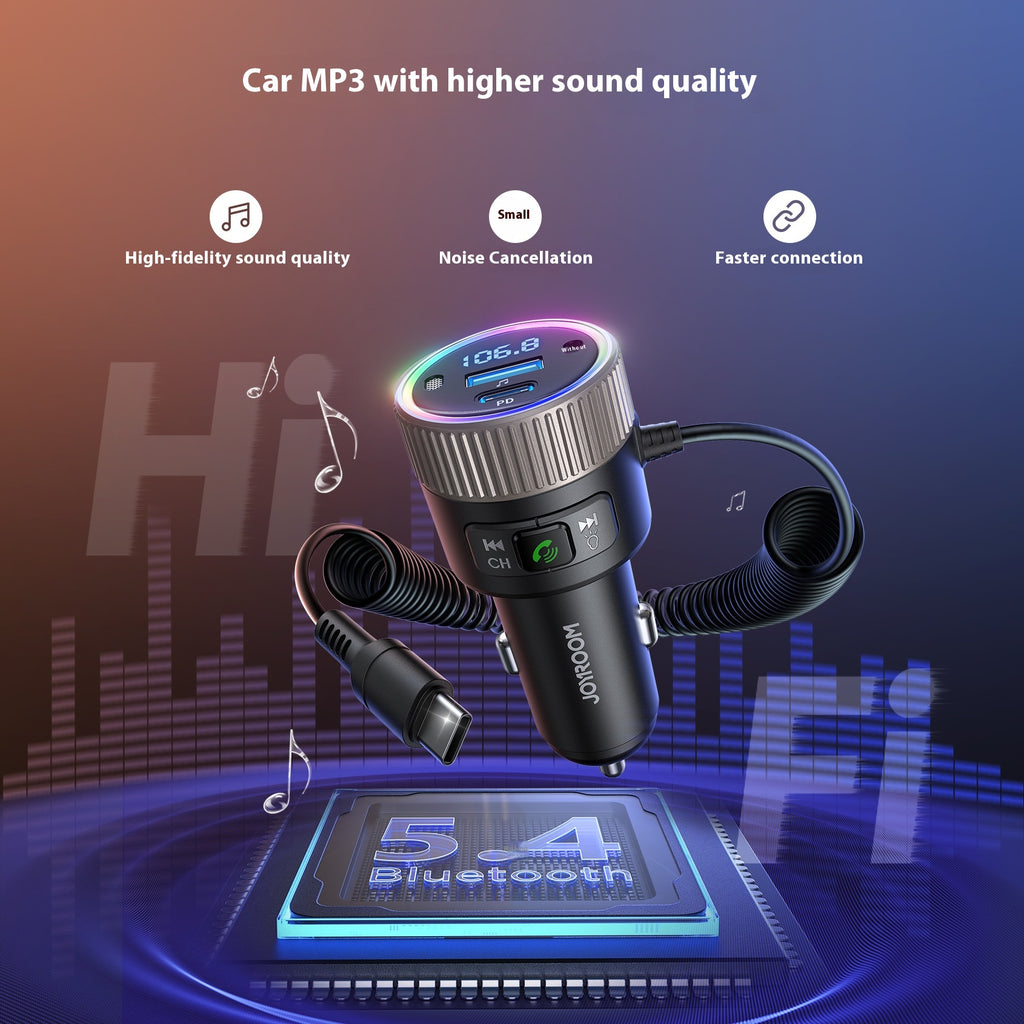 60W Fast Car Phone Charger with Spring C Cable