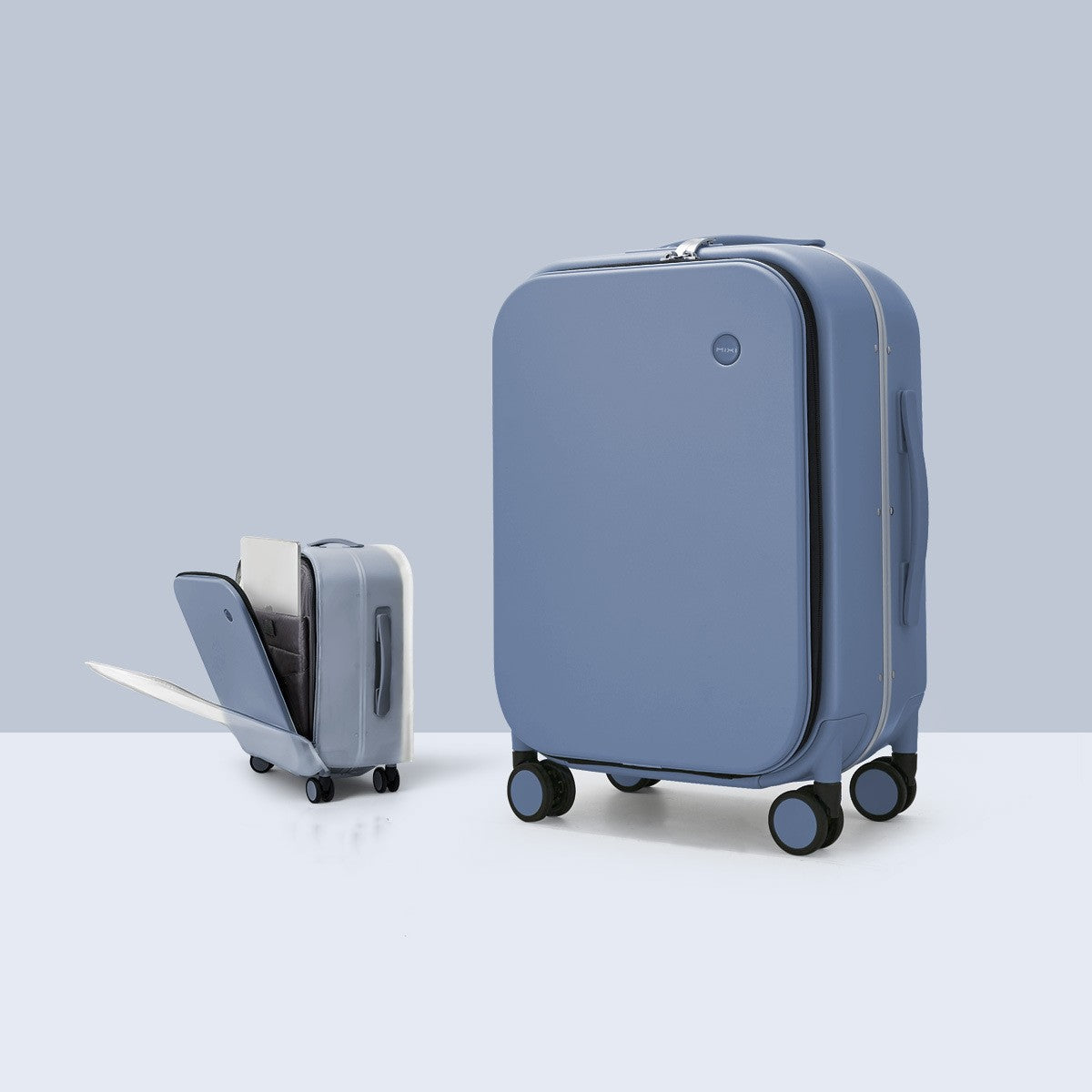 Ouverture avant de la planche 20 Valises en aluminium cadre