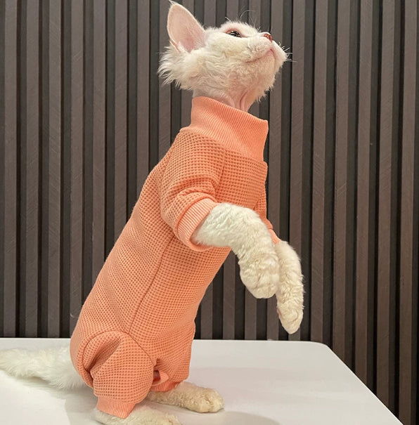 Sphynx Cat Cotton Pyjama de pyjama à quatre pattes pour chats sans cheveux