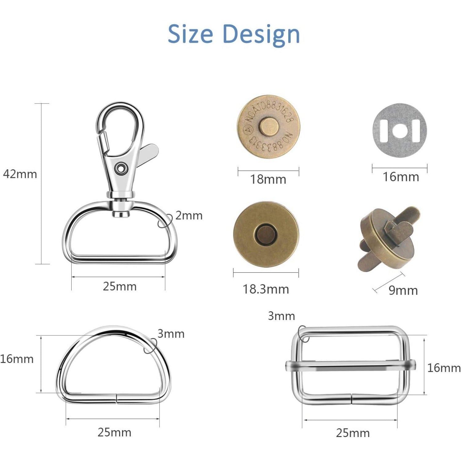 Pack de 64 Sacs Accessoires pour la couture: D-Rings