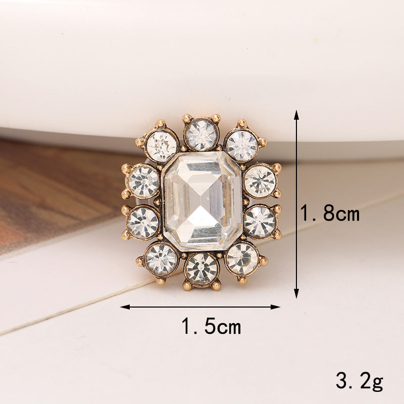Jeans Button Trou Chaussures Diy Accessoires Bright Crystal Classic Style Ornement Accessoires