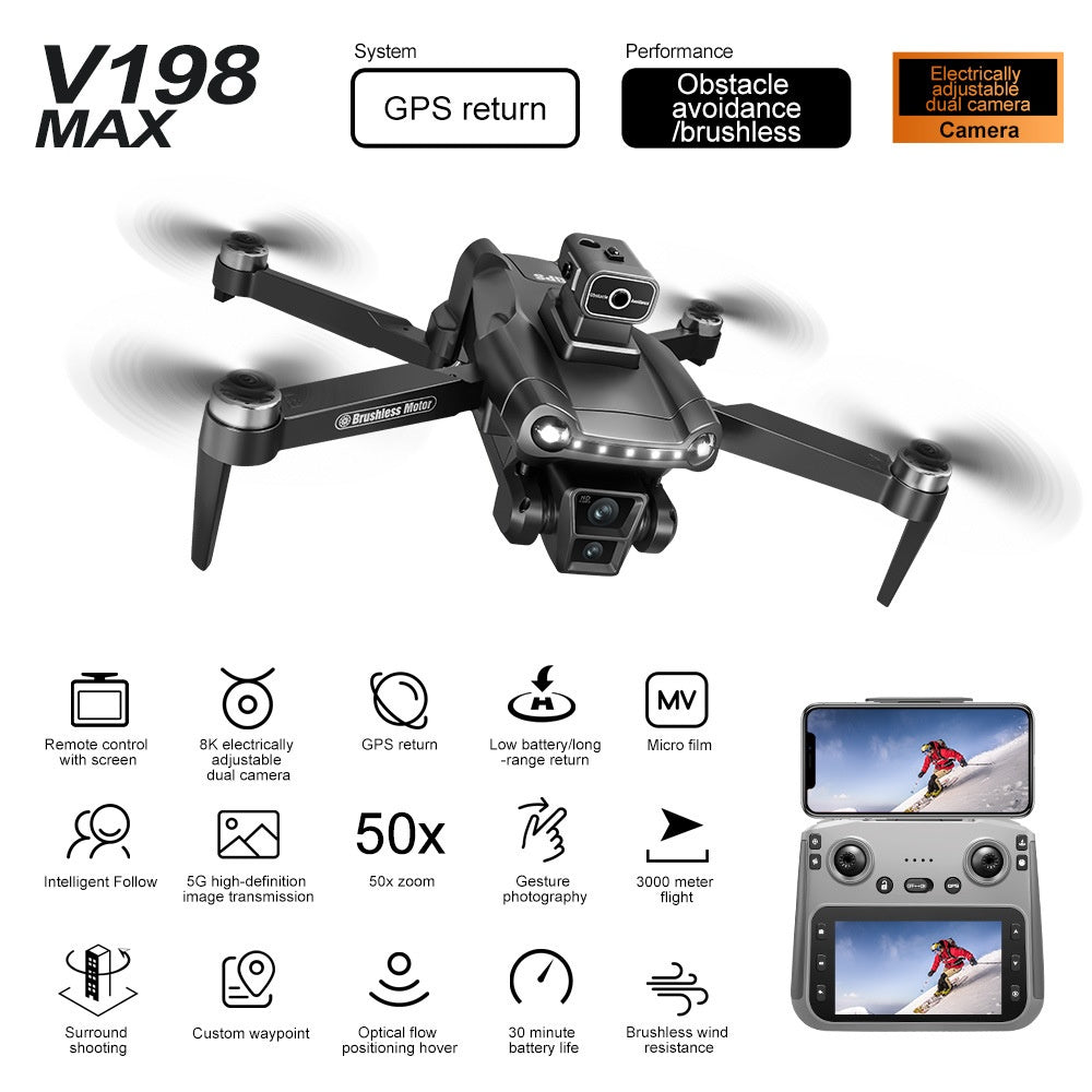 Produit V198MAX GPS sans brosse Retour à la maison Drone