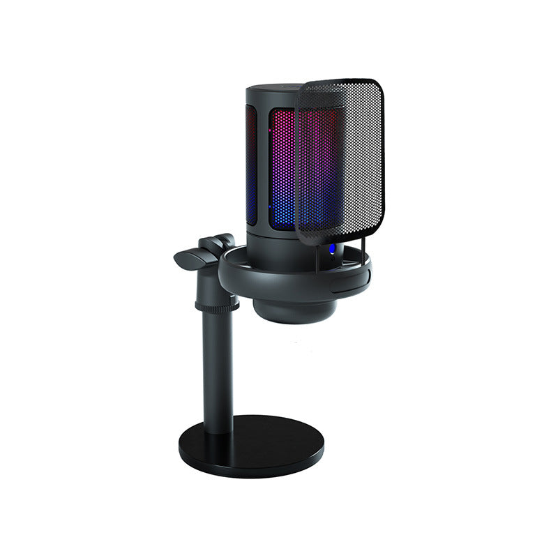 USB Condenser Microphone Light Effect Noise Cancellation