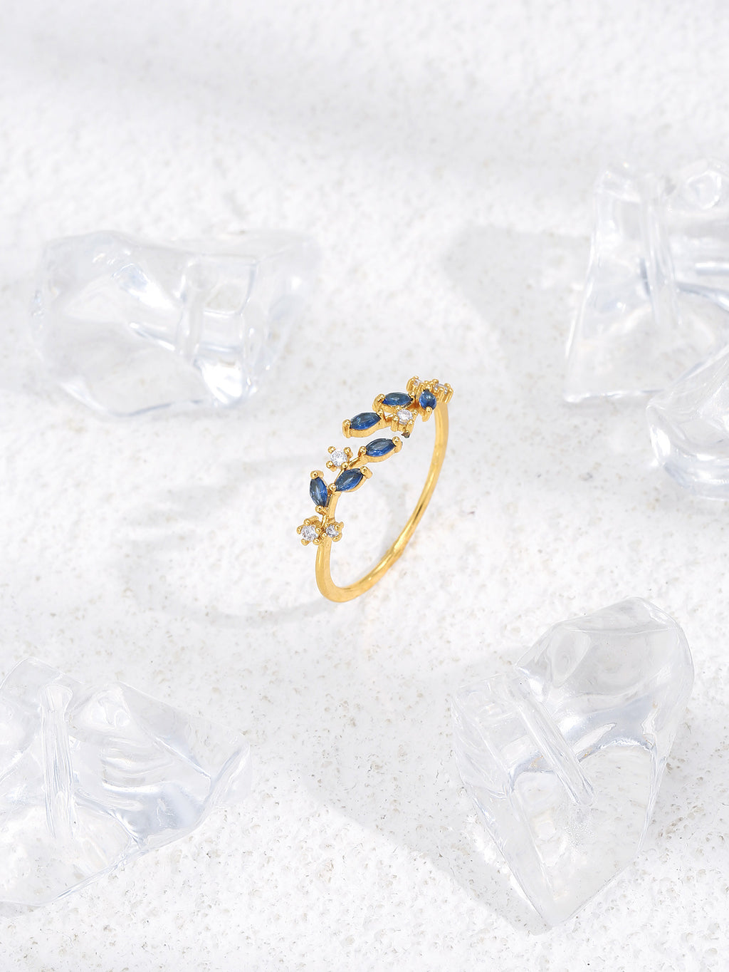 Anneaux de feuille de Zircon colorés européens et américains pour femmes