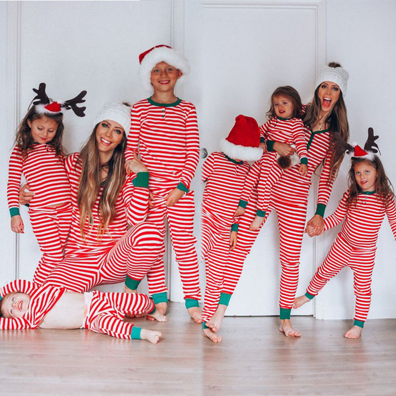 Femmes Noël Parent-enfant costume stripe Imprimer Casual