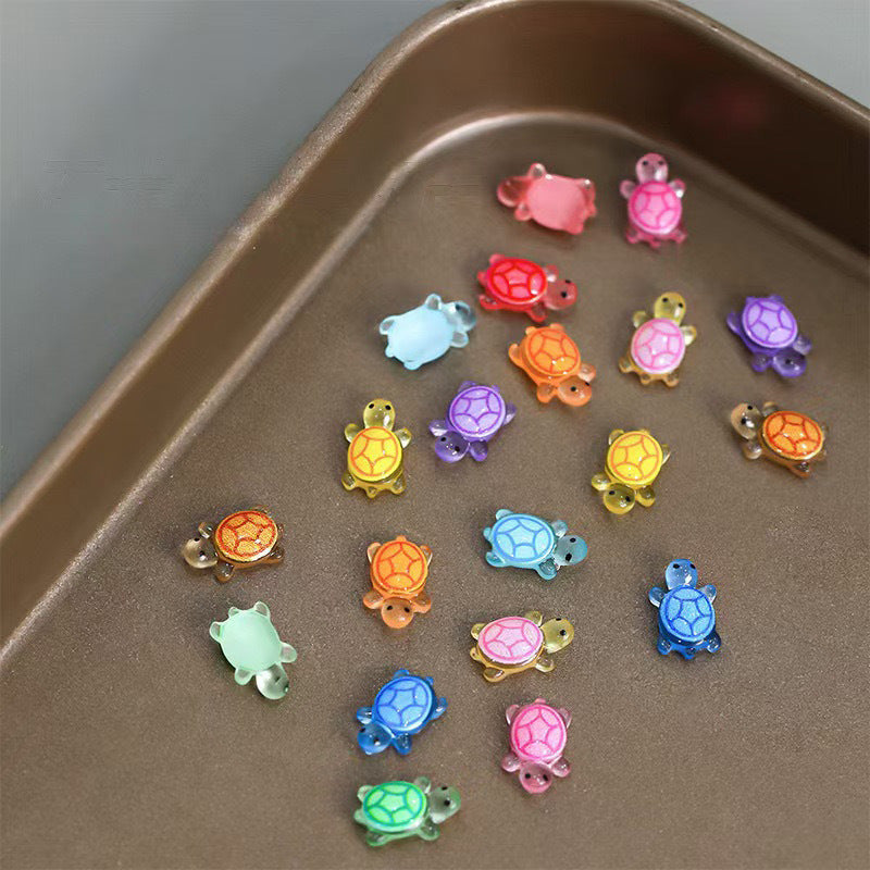 Tortue à la crème foncée Résine Nail Art Ornement DIY Accessoire