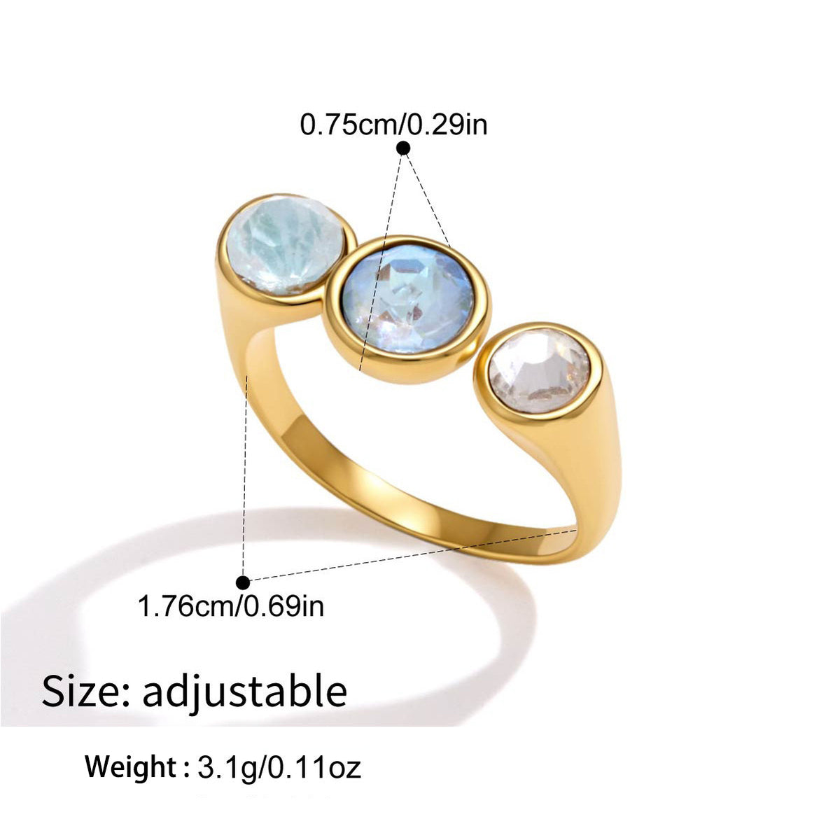 Verre de verre pour femme Bracelet en acier Titanium ouvert