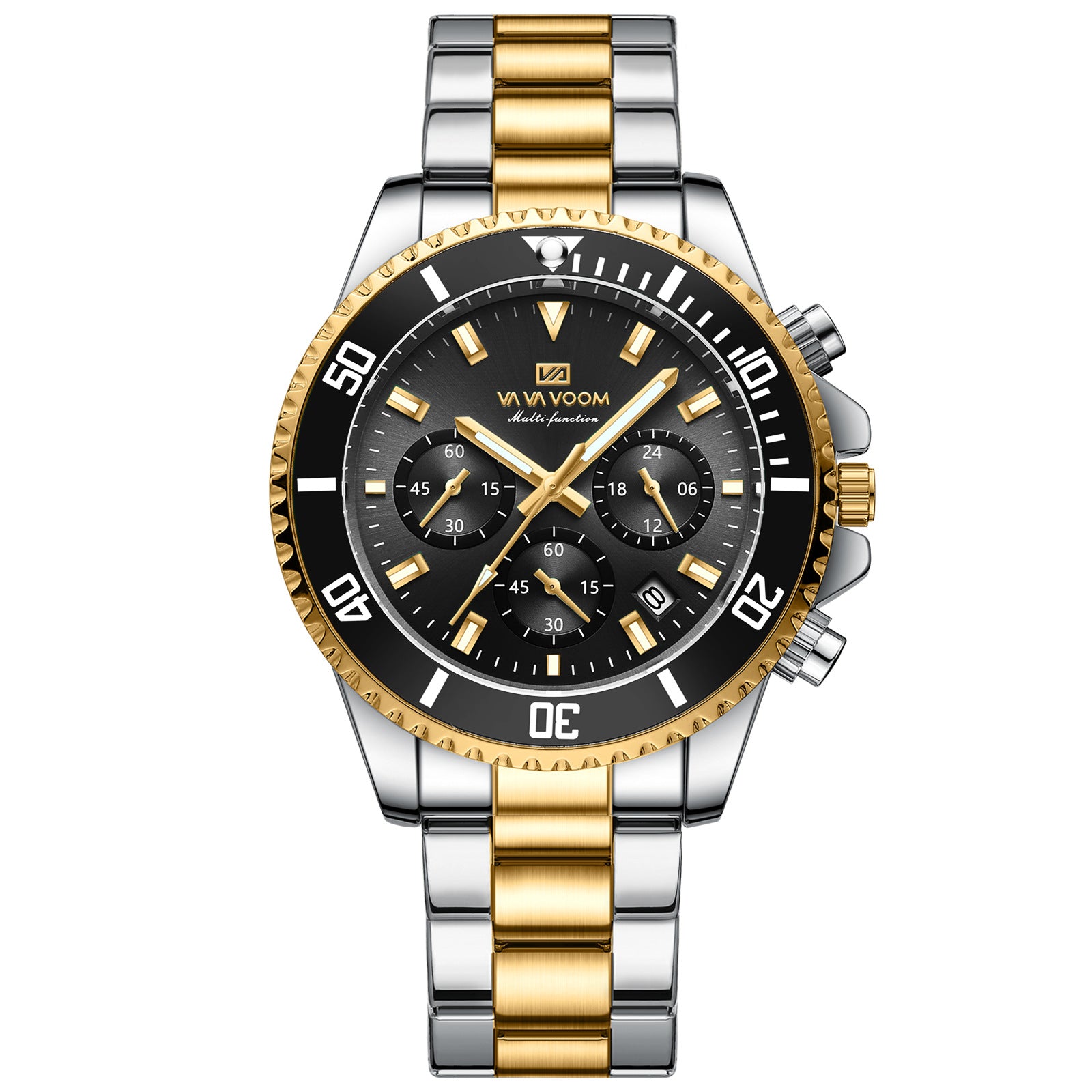 Montre Quartz multifonctionnelle à trois yeux étanche Et lumineux