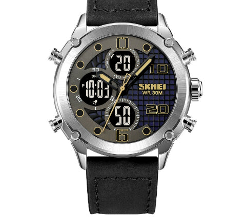 Sports de plein air hommes montre électronique double mouvement multifonctionnel